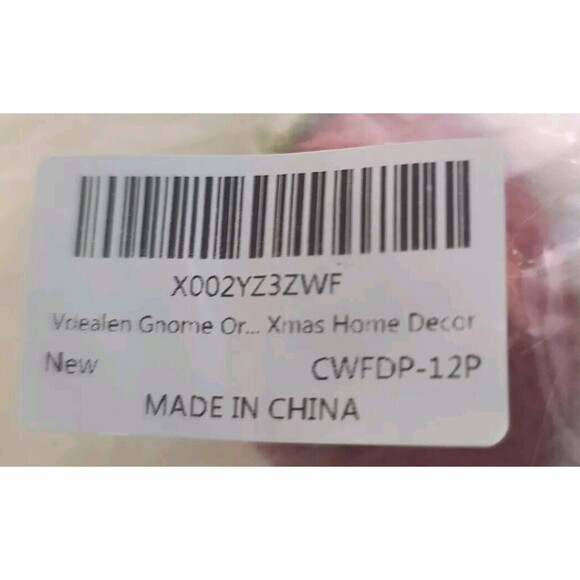 NWT Lot of 4 Vdealen Holiday Christmas Ornament Gnome Plush Red Gray Green 6" - Picture 6 of 6